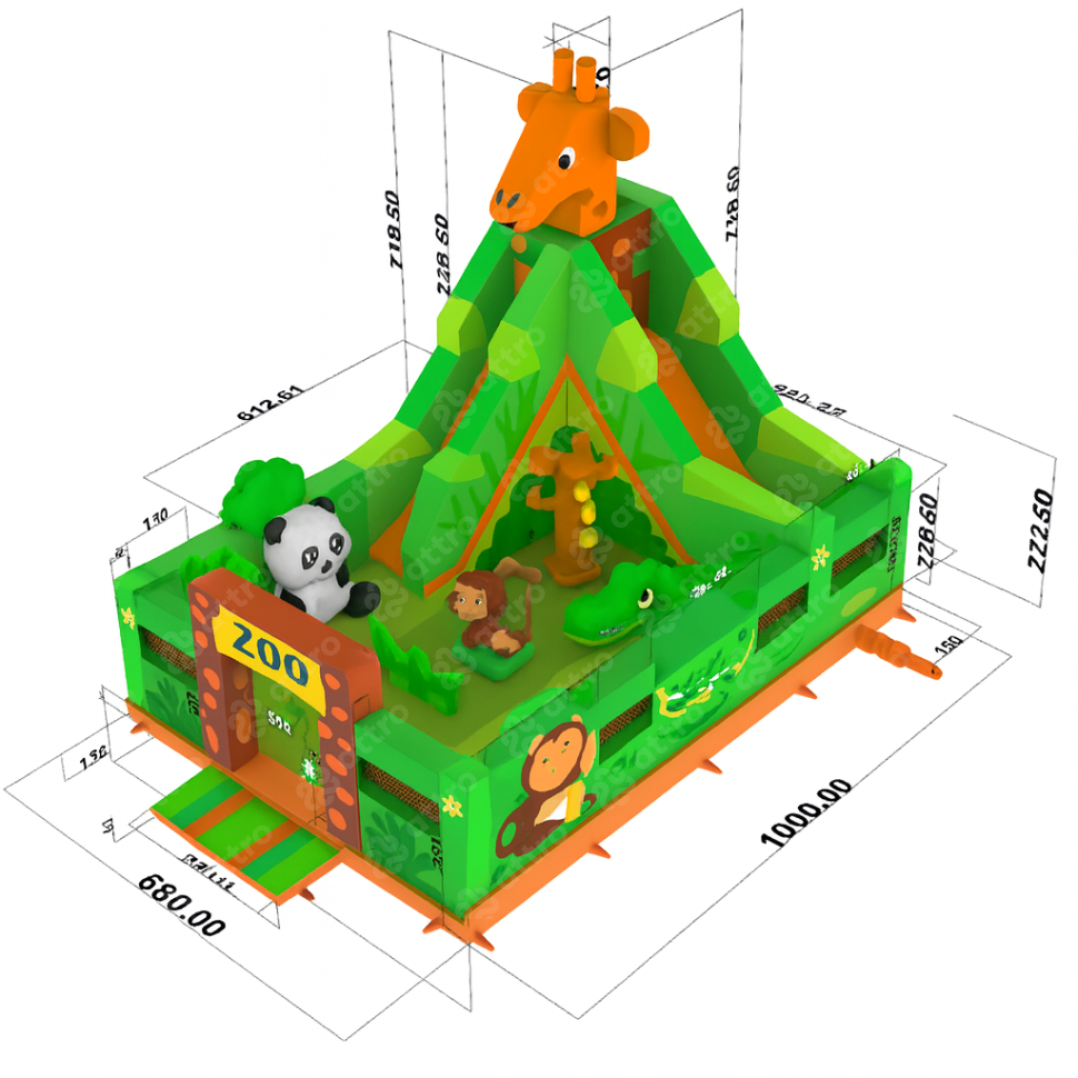 Проект надувного батута «Зоопарк»