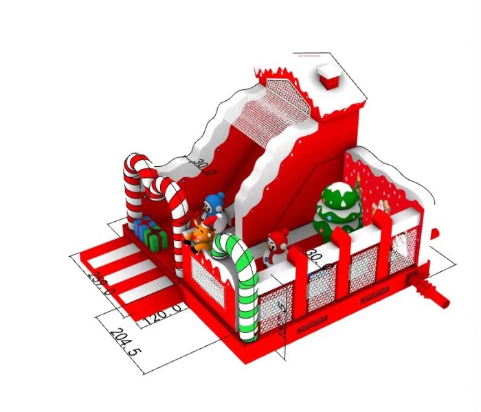 Надувной батут "Новогодняя горка" 5*5*4,1 м