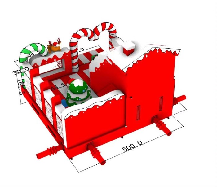 Надувной батут "Новогодняя горка" 5*5*4,1 м