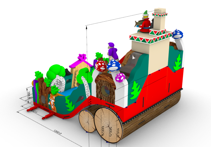 Надувная горка "Емеля" 13*10*11,5 м