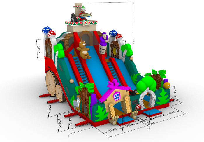 Надувная горка "Емеля" 13*10*11,5 м