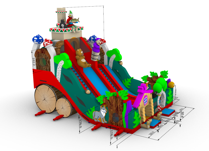 Надувная горка "Емеля" 13*10*11,5 м