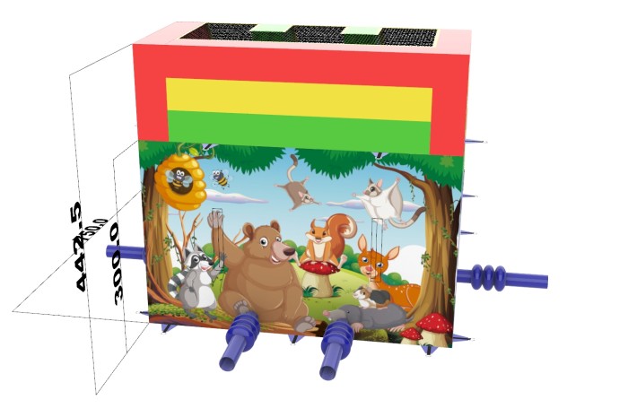 Надувная полоса препятствий "Паровозик" всесезонная размер 32*5*4,5 м